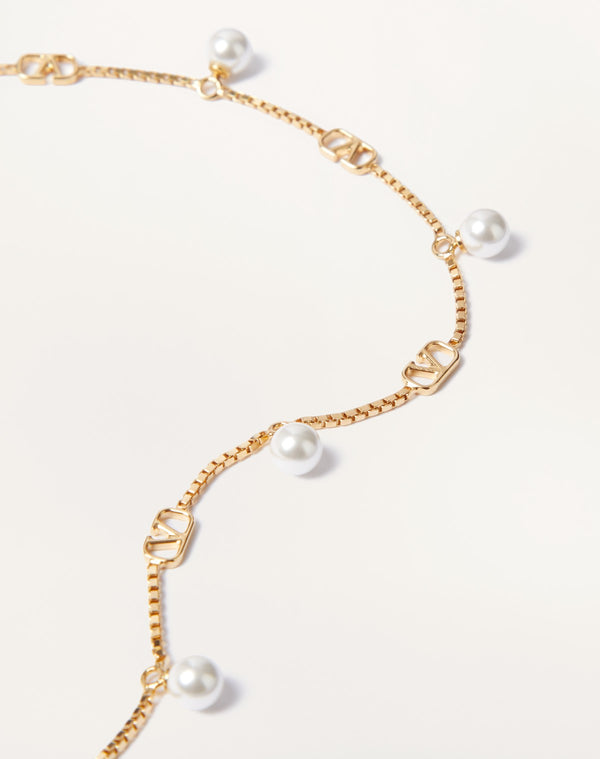Collana Vlogo Signature In Metallo E Perle Swarovski®