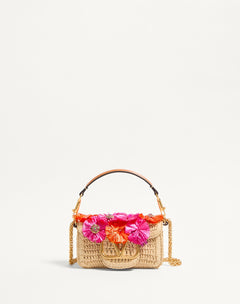 Borsa Piccola A Spalla VALENTINOentino Garavani Locò In Rafia Con Fiori E Perline