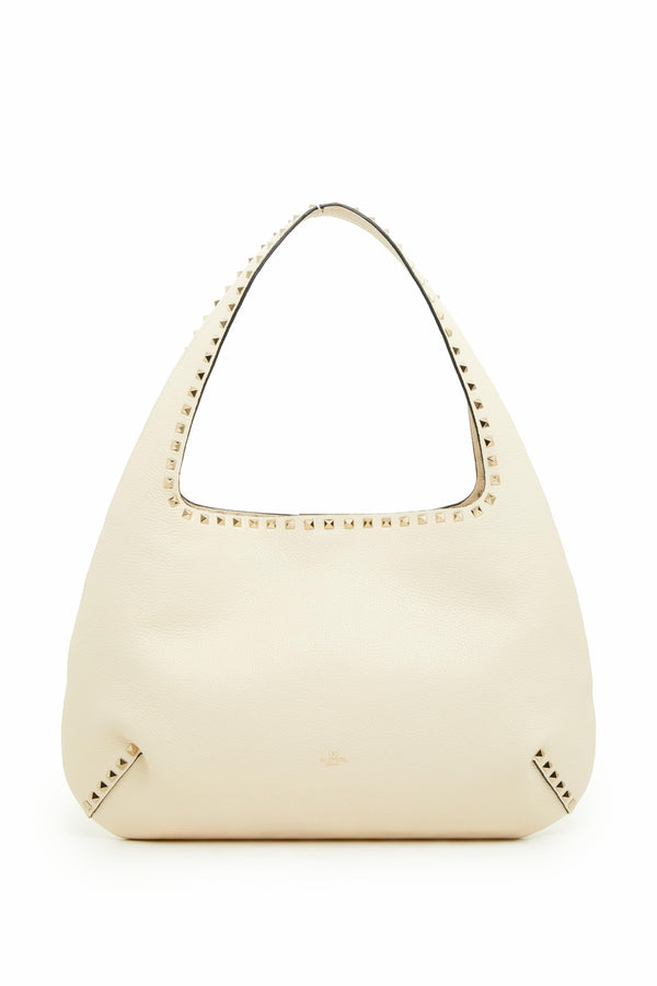 Borsa Hobo Piccola Rockstud In Vitello Granato