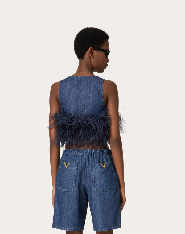 Top In Chambray Denim 