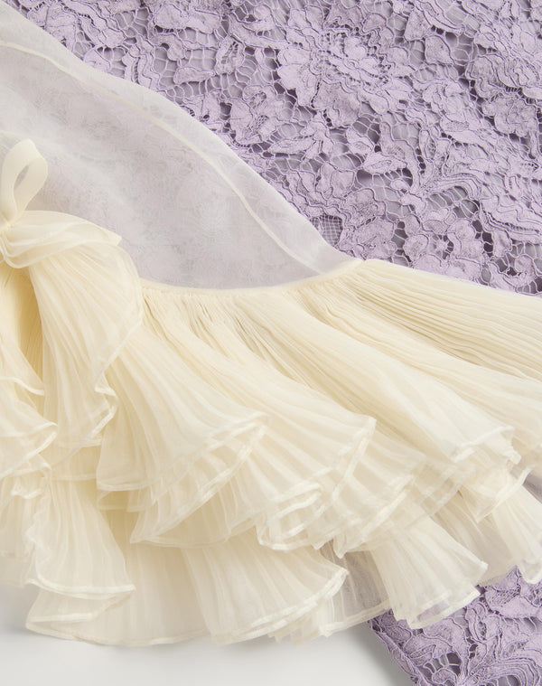 Abito Corto In Heavy Lace Ricamato