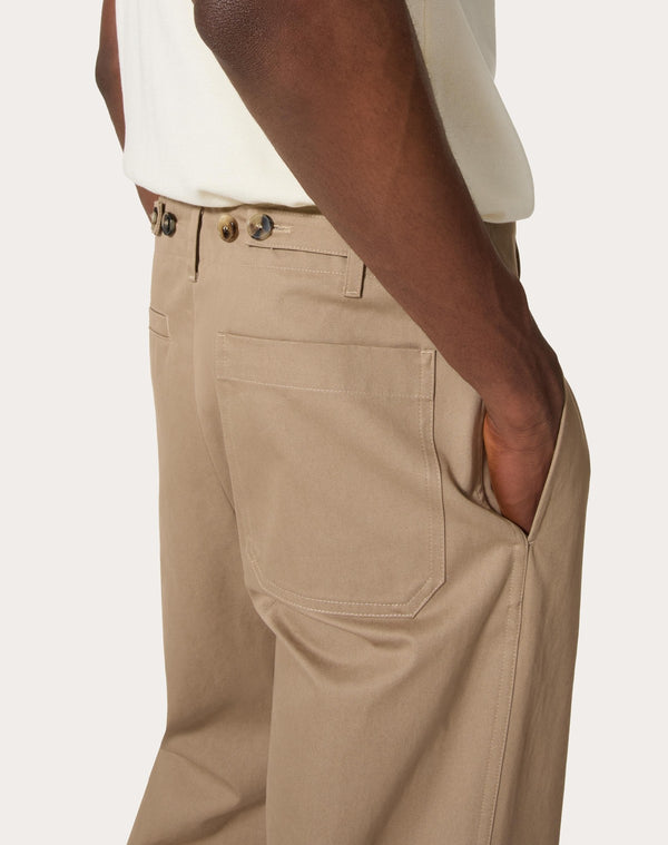 Pantalone In Gabardina Di Cotone Con Etichetta Maison Valentino