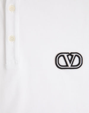 Polo In Piquet Di Cotone Con Patch Vlogo Signature