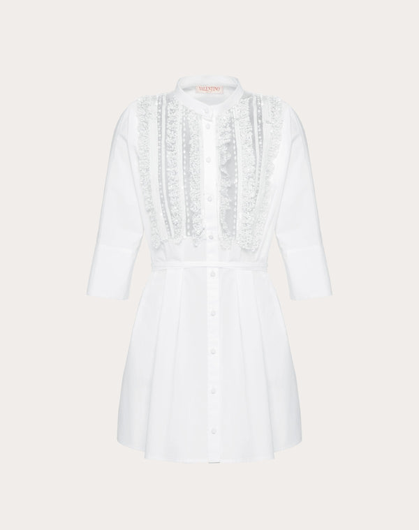 Abito In Cotton Popeline Ricamato