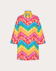Abito Corto In Popeline Valentino Chevron 24