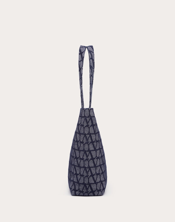 Borsa Shopping Toile Iconographe In Tessuto Jacquard Effetto Denim