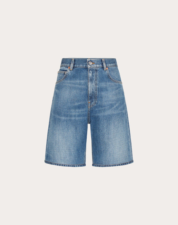 Bermuda In Medium Blue Denim Riserva 