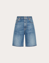 Bermuda In Medium Blue Denim Riserva