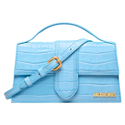 Jacquemus Grand Bambino Light Blue Croco