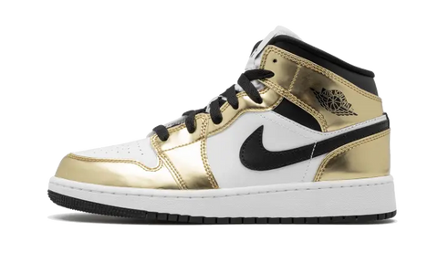 Air Jordan 1 Mid White Metallic Gold