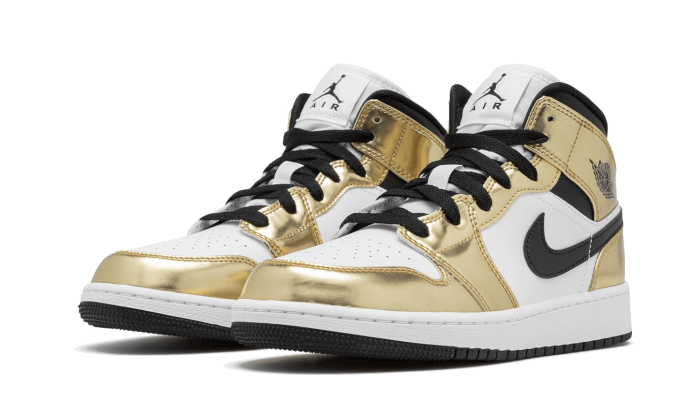 Air Jordan 1 Mid White Metallic Gold - DC1419-700