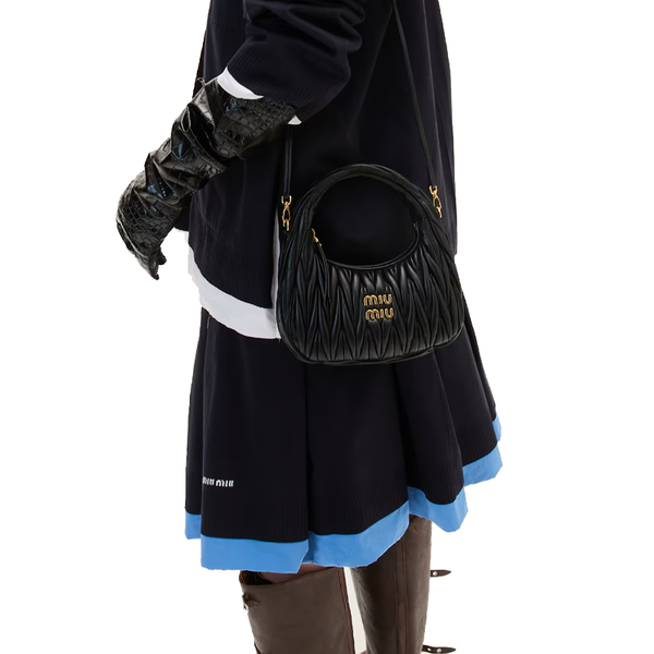 Hobo Wander Small Nappa Matelassé Black