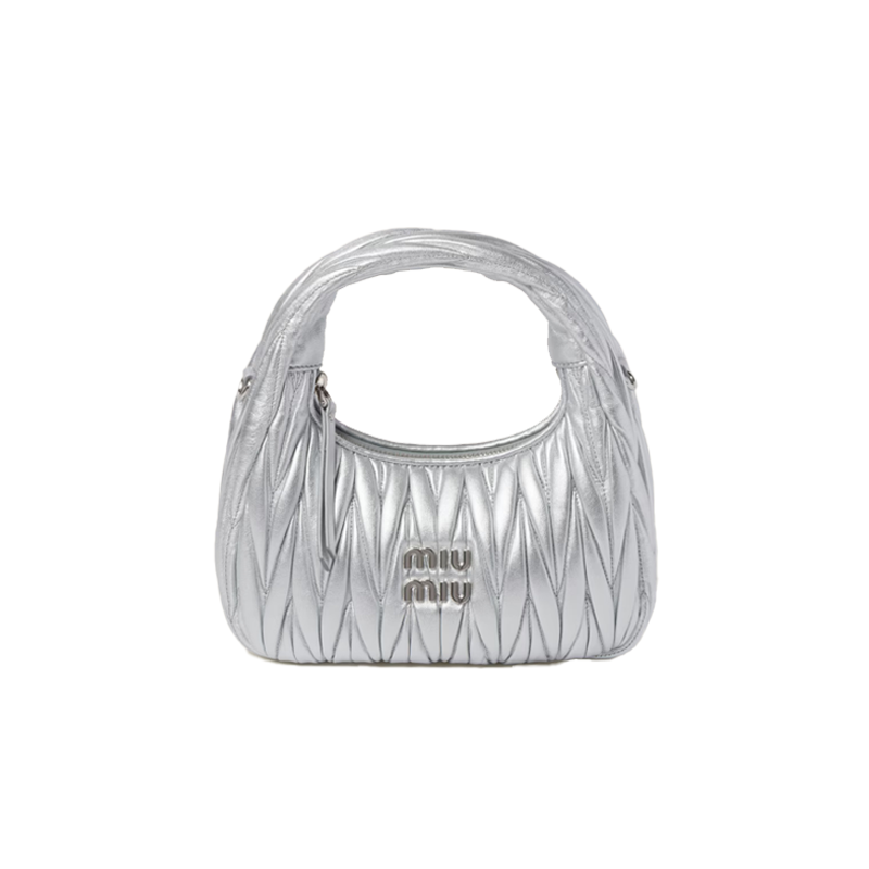 Hobo Wander Small Nappa Matelassé Silver