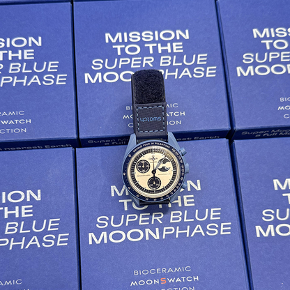 Omega x Swatch Bioceramic Moonswatch Mission To The Super Blue Moonphase