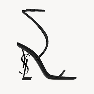 Opyum Sandals in crepe satin and rhinestones