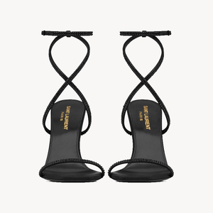 Opyum Sandals in crepe satin and rhinestones