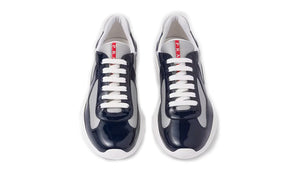 America's Cup en charol y tela bicicleta Royal / Silver Prada Sneakers