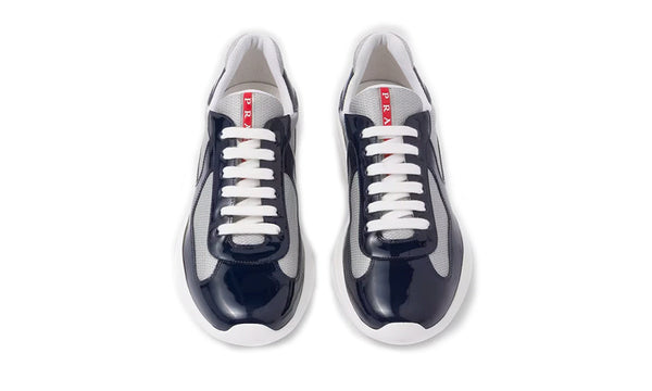 America's Cup en charol y tela bicicleta Royal / Silver Prada Sneakers