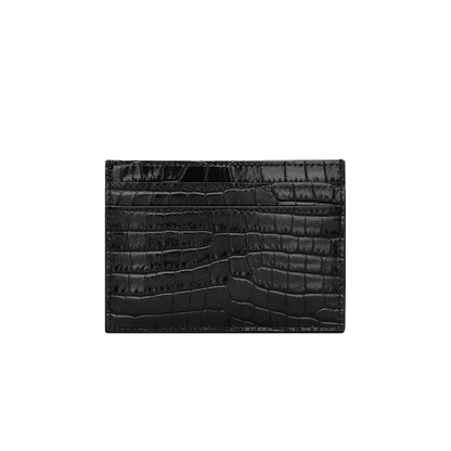 Saint Laurent Paris Card Case Cassandre Crocodile-embossed Shiny Leather