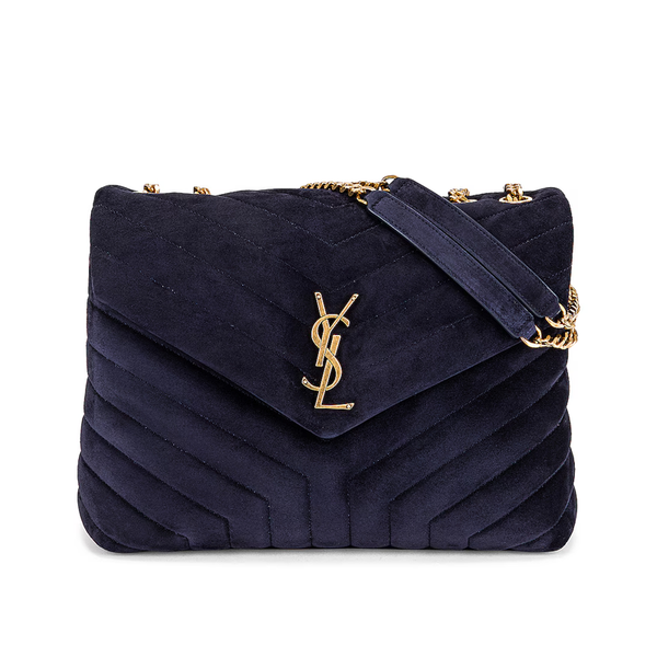 LouLou Bolso mediano con cadena de ante Azul marino