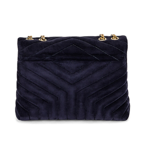 LouLou Bolso mediano con cadena de ante Azul marino