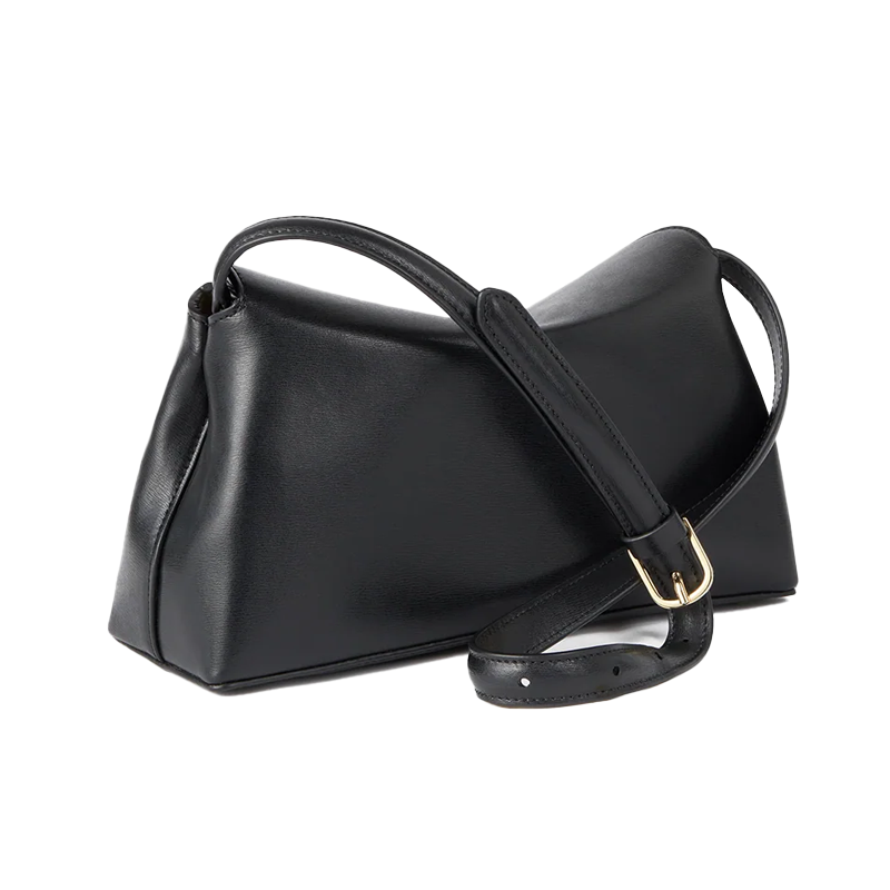 T-Lock Clutch Leather Black Gold