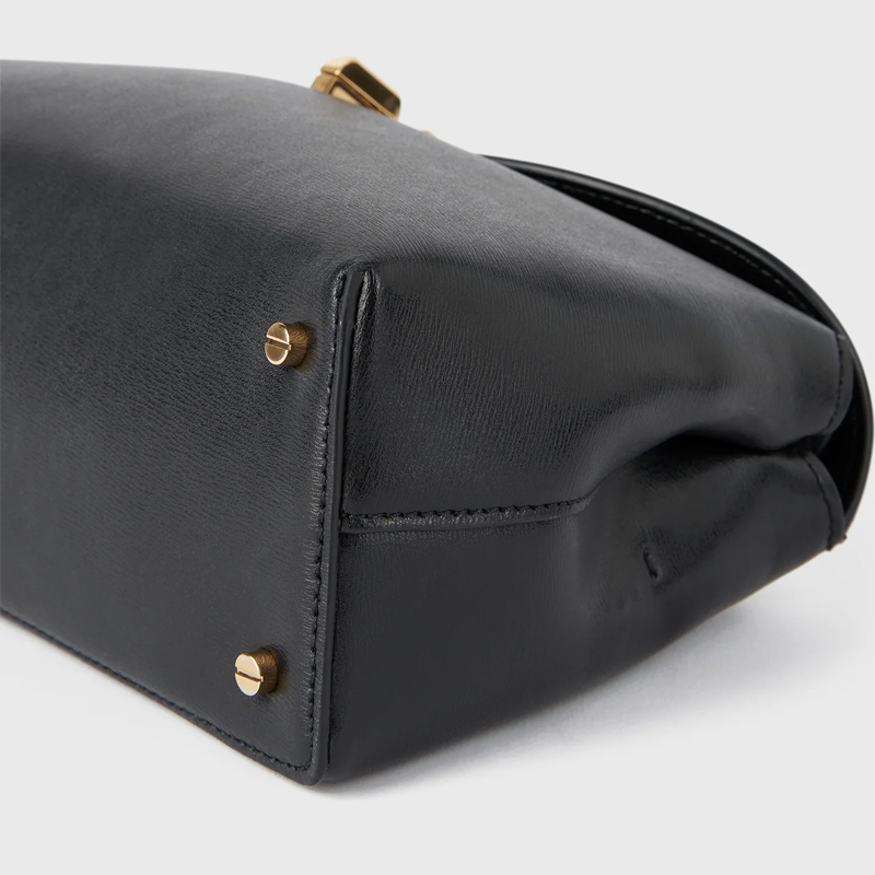 T-Lock Clutch Leather Black Gold