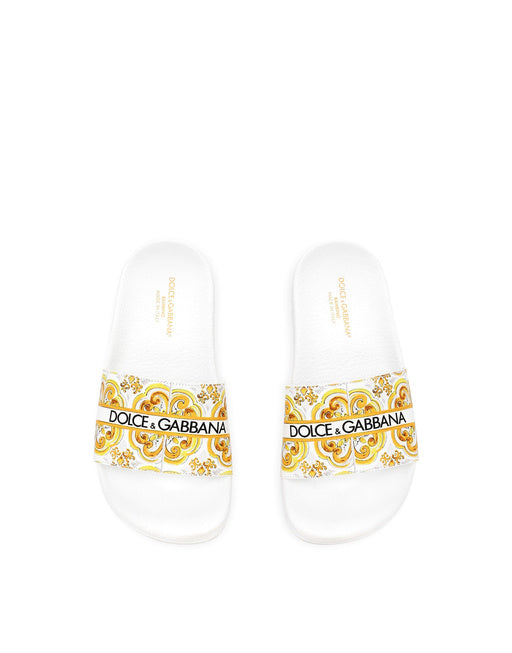 MAJOLICA-PRINT CALFSKIN SLIPPER