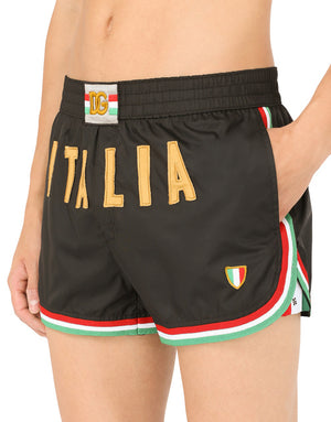 SHORT SWIM SHORTS WITH ITALY DG PATCH