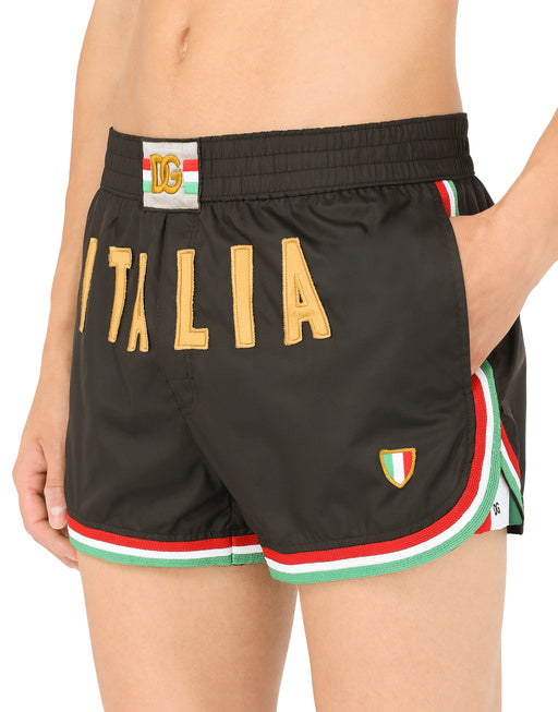 SHORT SWIM SHORTS WITH ITALY DG PATCH