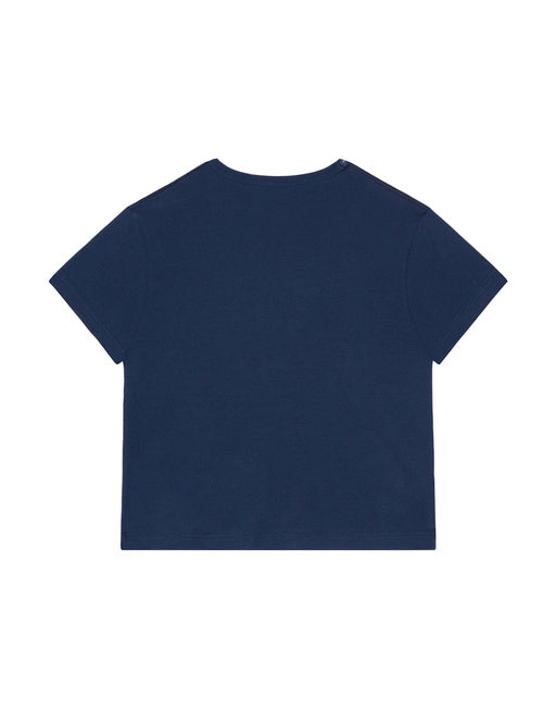 KIDS' JERSEY T-SHIRT WITH CROWN PATCH IN BURGUNDY
