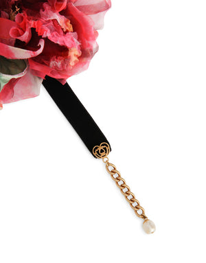 SILK CHOKER WITH FLOWER