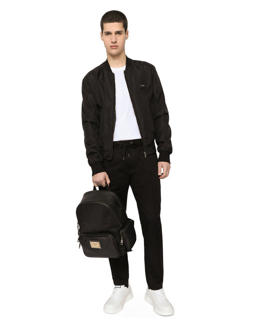 NYLON JACKET WITH BRANDED TAG