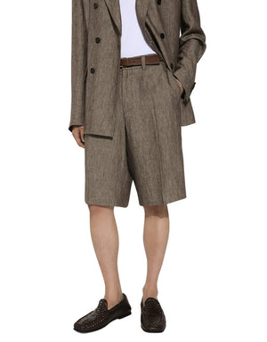 LONG LINEN SHORTS