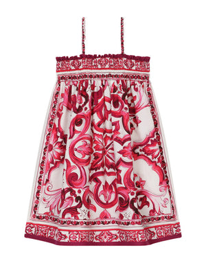 POPLIN SUNDRESS WITH MAJOLICA PRINT