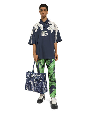 LARGE PRINTED CANVAS SHOPPER