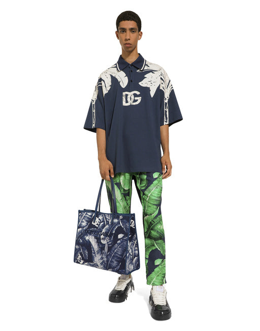 LARGE PRINTED CANVAS SHOPPER