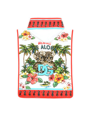 TERRY CLOTH BATHROBE WITH HAWAIIAN PRINT
