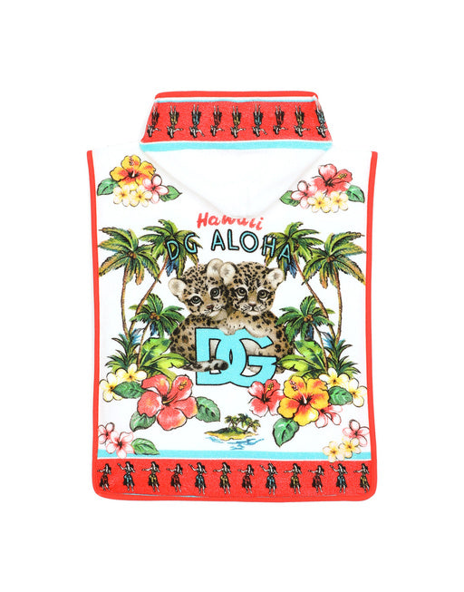 TERRY CLOTH BATHROBE WITH HAWAIIAN PRINT