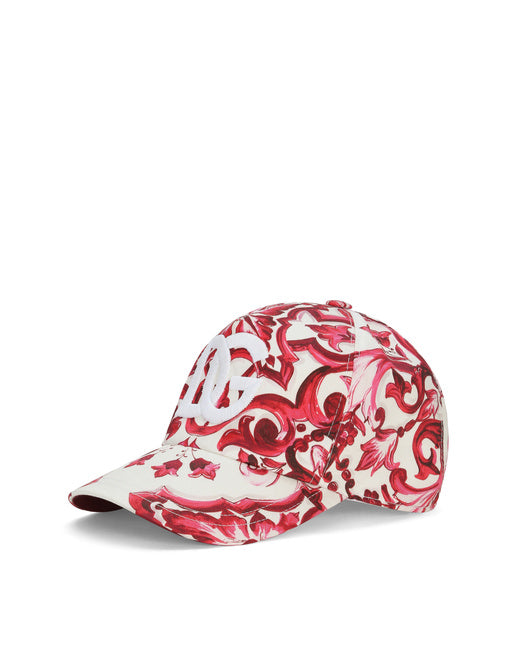 BASEBALL HAT WITH DG LOGO EMBROIDERY AND MAJOLICA PRINT