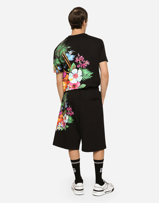 JERSEY JOGGING SHORTS WITH HAWAIIAN DG LOGO