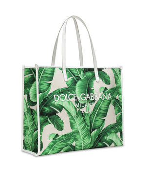 LARGE PRINTED CANVAS SHOPPER