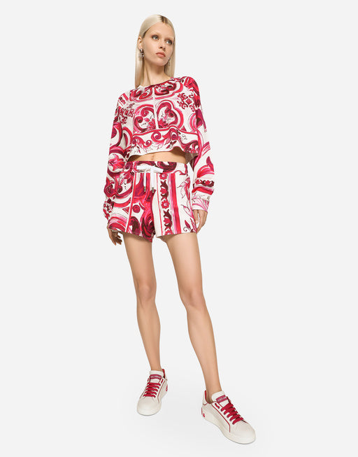 MAJOLICA-PRINT JERSEY SHORTS