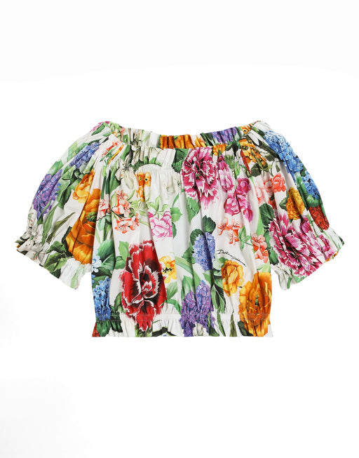 COTTON POPLIN TOP WITH FLORAL PRINT