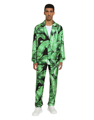BANANA-TREE-PRINT SILK SHIRT