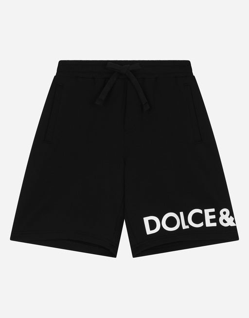 COTTON JOGGING SHORTS WITH LOGO PRINT