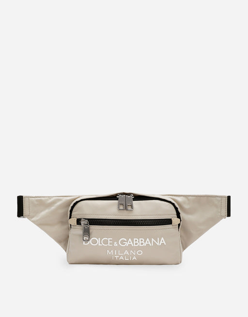 SMALL NYLON BELT BAG WITH RUBBERIZED LOGO