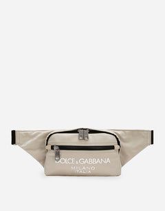 SMALL NYLON BELT BAG WITH RUBBERIZED LOGO