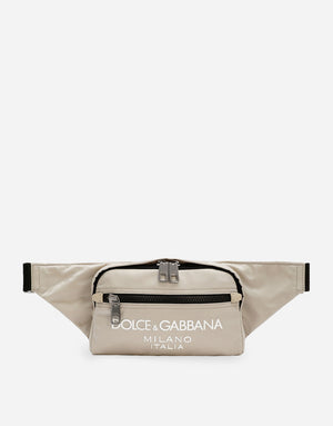 SMALL NYLON BELT BAG WITH RUBBERIZED LOGO