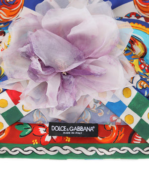CHARMEUSE TURBAN WITH FLORAL APPLIQUÉS